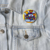 10de bruiloft Jubileum Gifts Ronde Button 5,7 Cm (In situ)