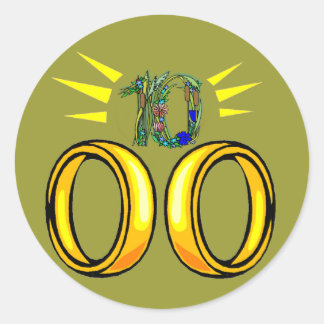 10de bruiloft Jubileum Gifts Ronde Sticker