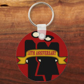 10de bruiloft Jubileum Gifts Sleutelhanger (Voorkant)