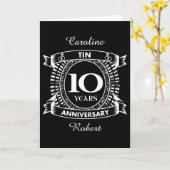 10de huwelijksjubileum tin kaart (Gele Bloem)
