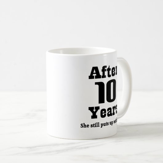 10de Jubileum (Funny) Koffiemok (Voorkant rechts)