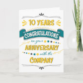 10de Jubileum gefeliciteerd Word Art Kaart (Voorkant)