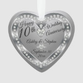 10de Jubileum van het huwelijk Silver Diamonds Fot Ornament (voorkant)