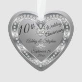 10de Jubileum van het huwelijk Silver Diamonds Kee Ornament (achterkant)