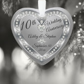 10de Jubileum van het huwelijk Silver Diamonds Kee Ornament