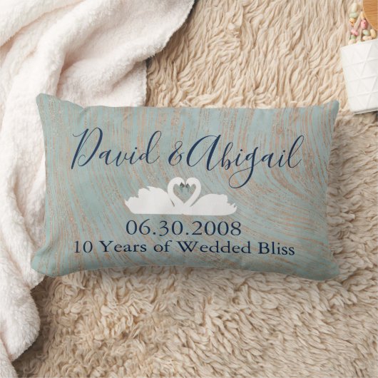 10de Jubileum van het huwelijk zwemt blauw en kope Kussen (Deken)