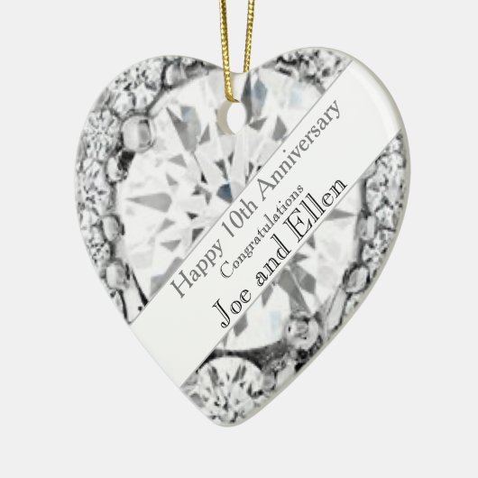 10de Jubileum van het Weddenschap, Tin Jubileum Keramisch Ornament (Links)