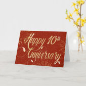 10de Jubileum - Zachte tekst - Rood Kaart (Gele Bloem)