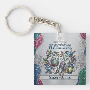 10de tin aluminium huwelijksjubileum Wij Doen Het Sleutelhanger