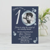 10de Twilight Blue Bubble Verjaardagsfeestje Kaart (Staand voorkant)