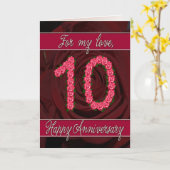 10de verjaardagskaart met rozen en bladeren kaart (Gele Bloem)