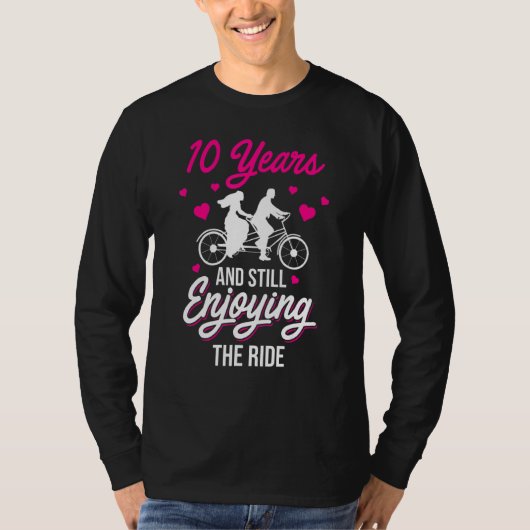 10e 10-jarig Jubileum voor bruiloften T-shirt (Voorkant)