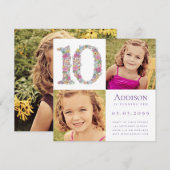 10e 10-jarige verjaardag foto van 10-jarige meisje kaart (Voorkant / Achterkant)