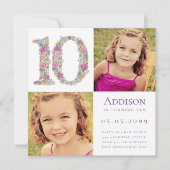 10e 10-jarige verjaardag foto van 10-jarige meisje kaart (Voorkant)