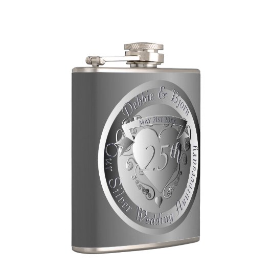 10e, 20e, 25e, 70e Jubileum Medallion Heupfles (Rechts)