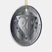 10e, 20e, 25e, 70e Jubileum van het huwelijk van M Keramisch Ornament (Rechts)