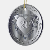 10e, 20e, 25e, 70e Jubileum van het huwelijk van M Keramisch Ornament (Links)