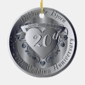 10e, 20e, 25e, 70e Jubileum van het huwelijk van M Keramisch Ornament (Achterkant)