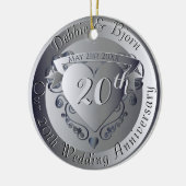 10e, 20e, 25e, 70e Jubileum van het huwelijk van M Keramisch Ornament (Links)