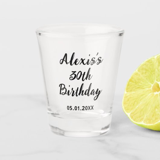 10e 20e 30e 40e 50e 60e 70e verjaardagsfeestje shot glas (Voorkant)