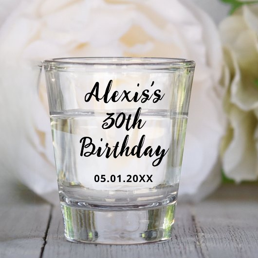 10e 20e 30e 40e 50e 60e 70e verjaardagsfeestje shot glas