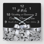 10e, 25e, 60 jaar Jubileum Cadeaus of ELK JAAR Vierkante Klok (Voorkant)