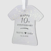 10e Aluminium Bruiloft Jubileum Foto Ornament (voorkant)