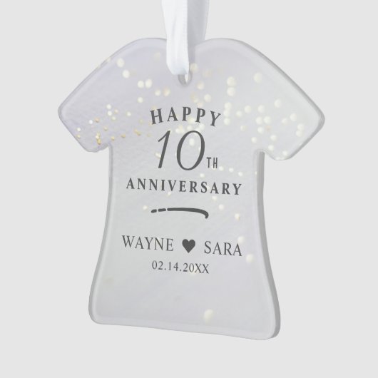 10e Aluminium Bruiloft Jubileum Foto Ornament (voorkant)