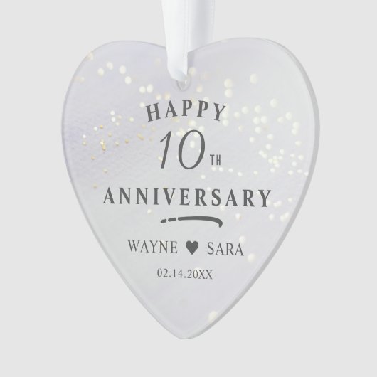 10e Aluminium Bruiloft Jubileum Foto Ornament (voorkant)