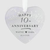 10e Aluminium Bruiloft Jubileum Foto Ornament (voorkant)