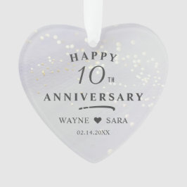 10e Aluminium Bruiloft Jubileum Foto Ornament