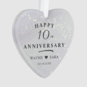 10e Aluminium Bruiloft Jubileum Foto Ornament (voorkant)