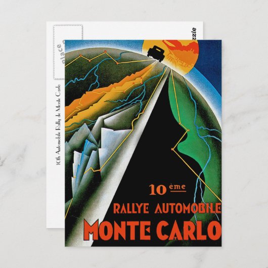 10e Automobile Rally de Monte Carlo Briefkaart (Voorkant / Achterkant)