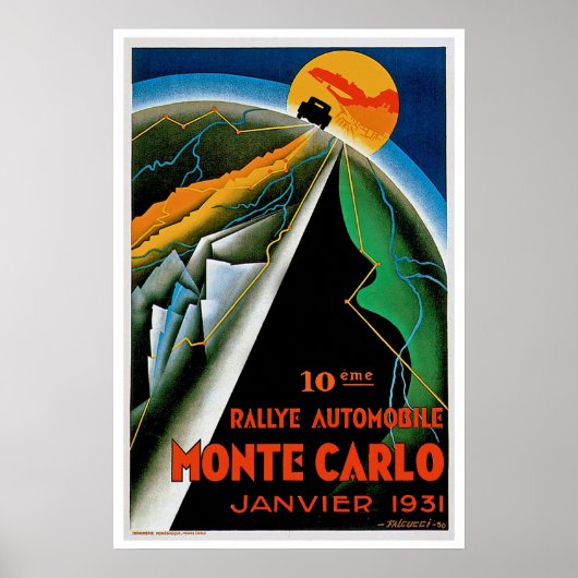 10e Automobile Rally de Monte Carlo Poster (Voorkant)