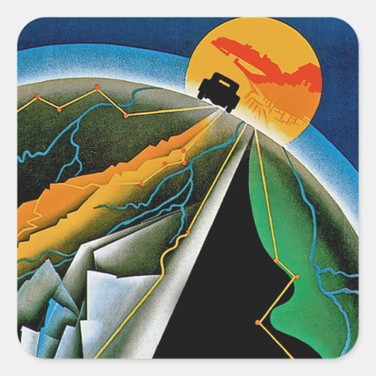 10e Automobile Rally de Monte Carlo Vierkante Sticker (Voorkant)