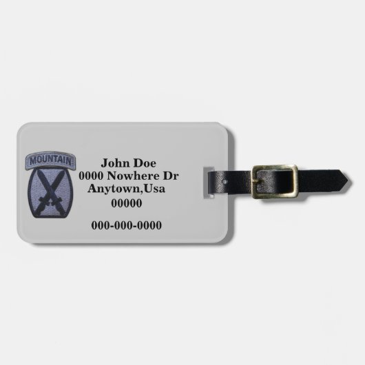 10e bagagelabel voor patches voor bergstreken (Voorkant horizontaal)