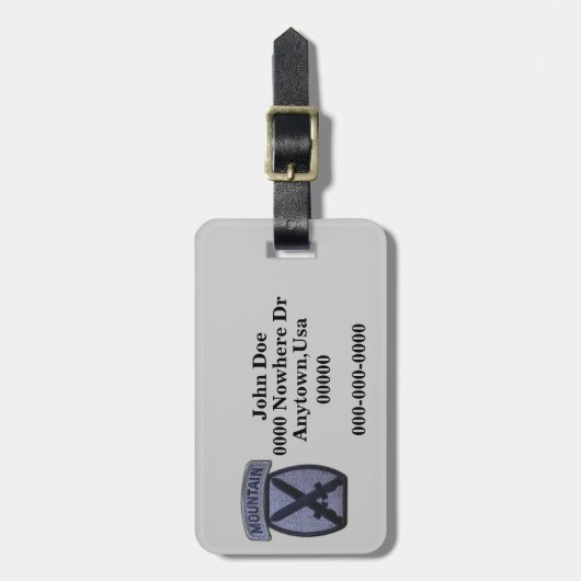 10e bagagelabel voor patches voor bergstreken (Voorkant verticaal)