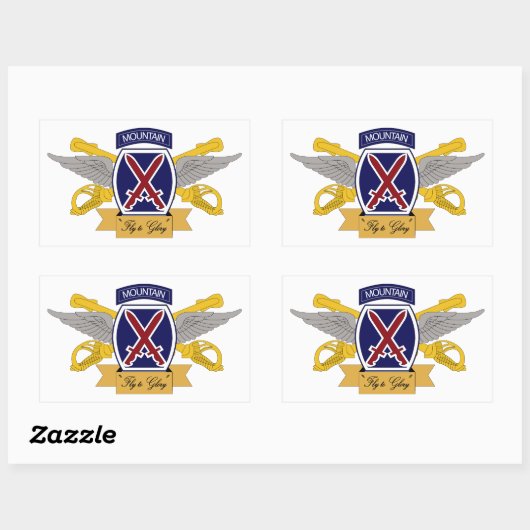 10e Berg divisie Luchtvaart (AVN) Rechthoekige Sticker (Vel)
