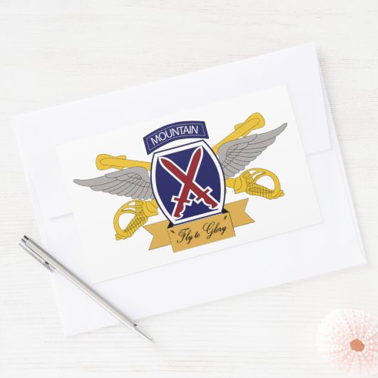 10e Berg divisie Luchtvaart (AVN) Rechthoekige Sticker (Envelop)