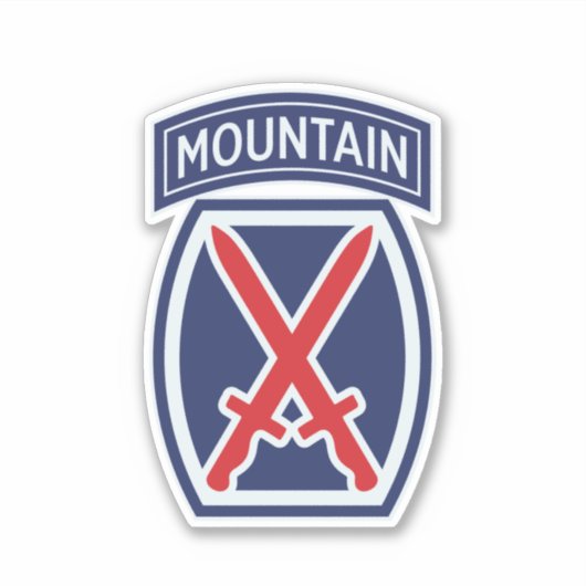 10e bergafdeling "Bergbeklimmer" Badge Sticker (Voorkant)