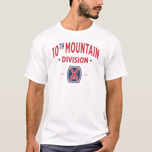 10e bergafdeling "Bergbeklimmer" Badge T-shirt (Voorkant)