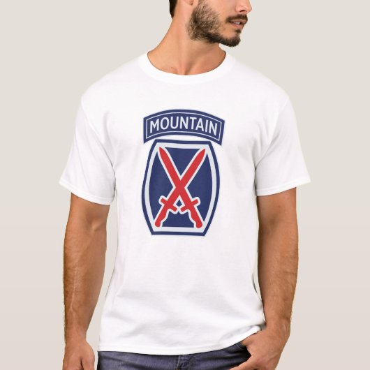 10e bergafdeling "Bergbeklimmer" Badge T-shirt (Voorkant)