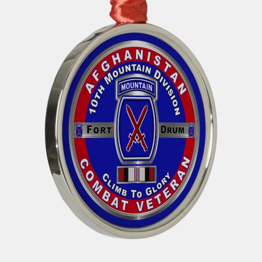 10e bergdivisie Afghanistan Veteraan Metalen Ornament (Rechts)