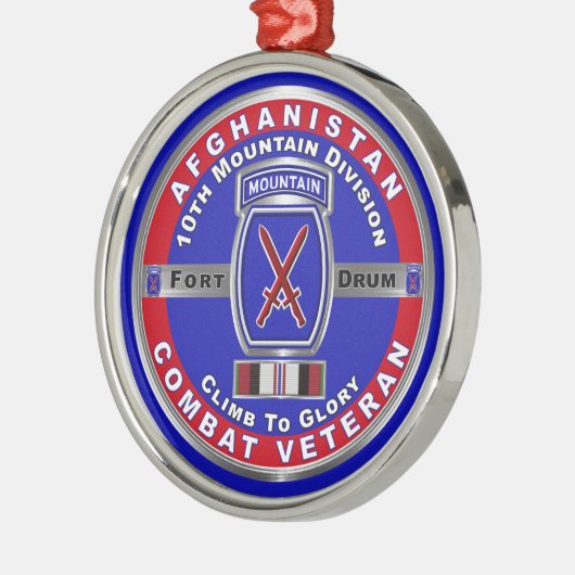 10e bergdivisie Afghanistan Veteraan Metalen Ornament (Links)
