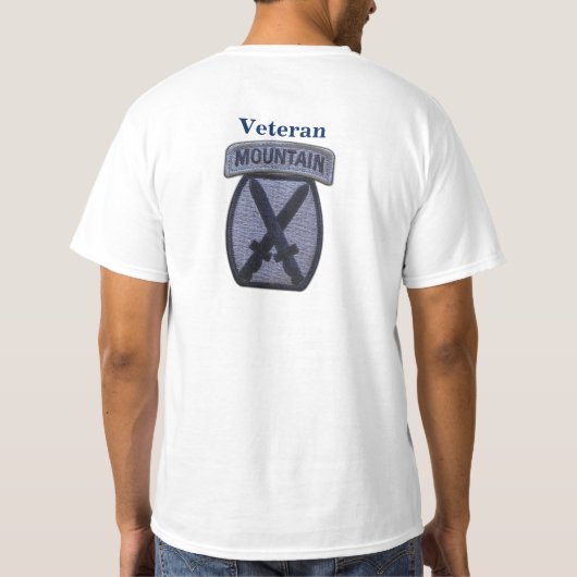 10e bergdivisie Fort Drum veterans veteranen T-shirt (Achterkant)