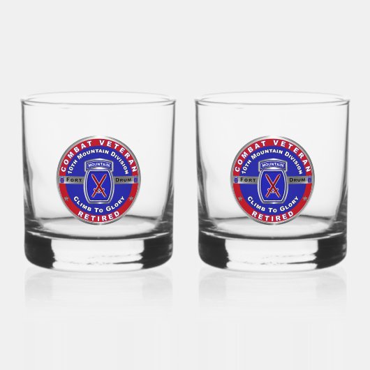 10e bergdivisie gepensioneerd whisky glas (Voorkant)