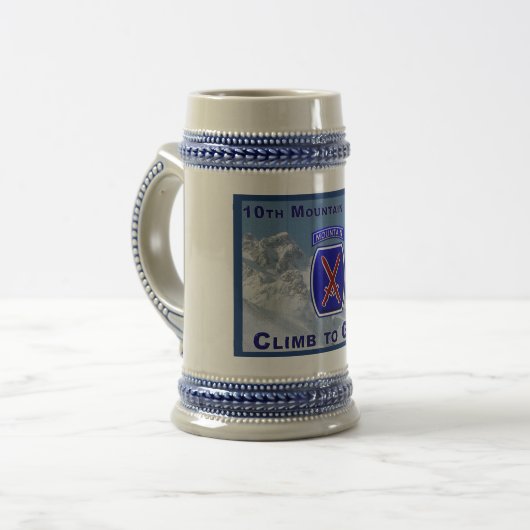 10e bergdivisie Gift Stein Bierpul (Voorkant links)