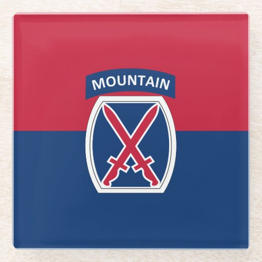 10e bergdivisie glazen onderzetter (Voorkant)