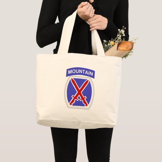 10e bergdivisie grote tote bag (Voorkant (product))