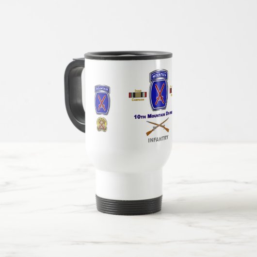 10e bergdivisie Irak Afghaanse linten zilver Reisbeker (Voorkant links)